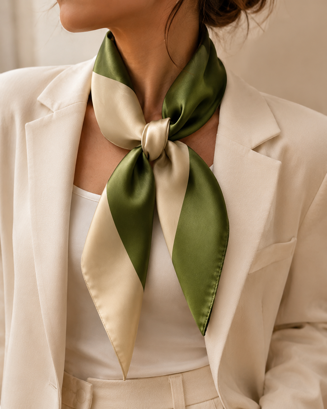 Olive Sauvage Silk Scarf