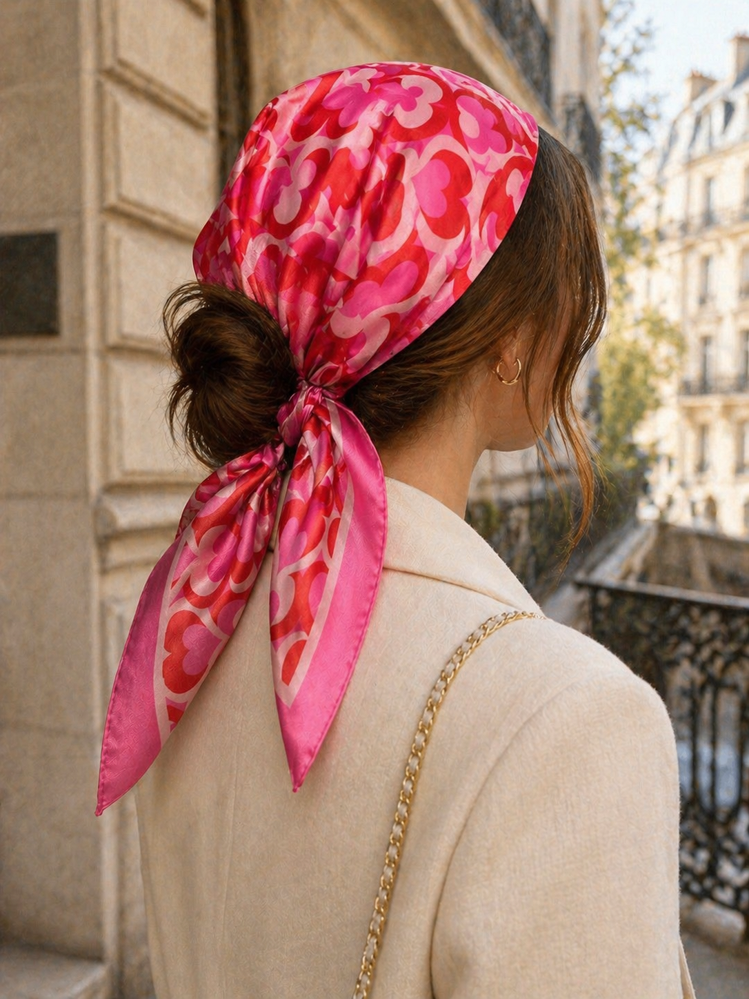 Amour Silk Scarf — Rouge Hearts