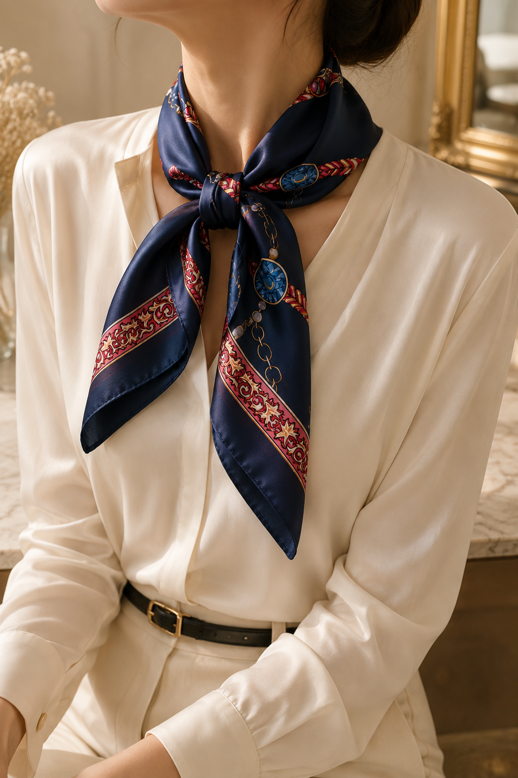 Voyage Silk Scarf — Chantilly