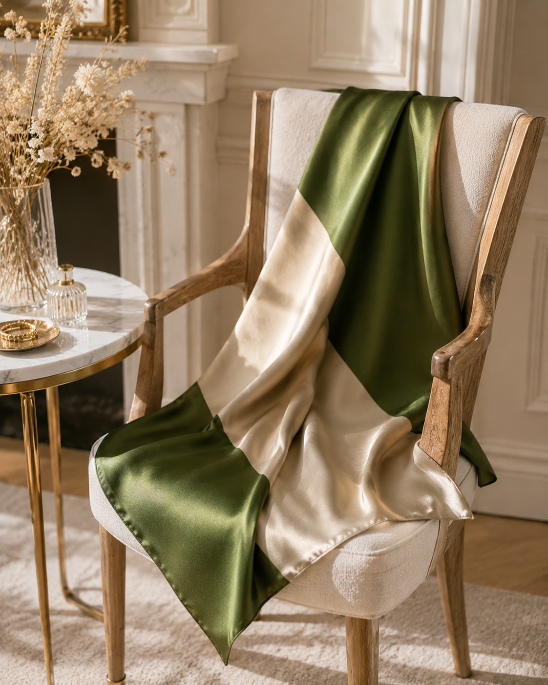 Olive Sauvage Silk Scarf