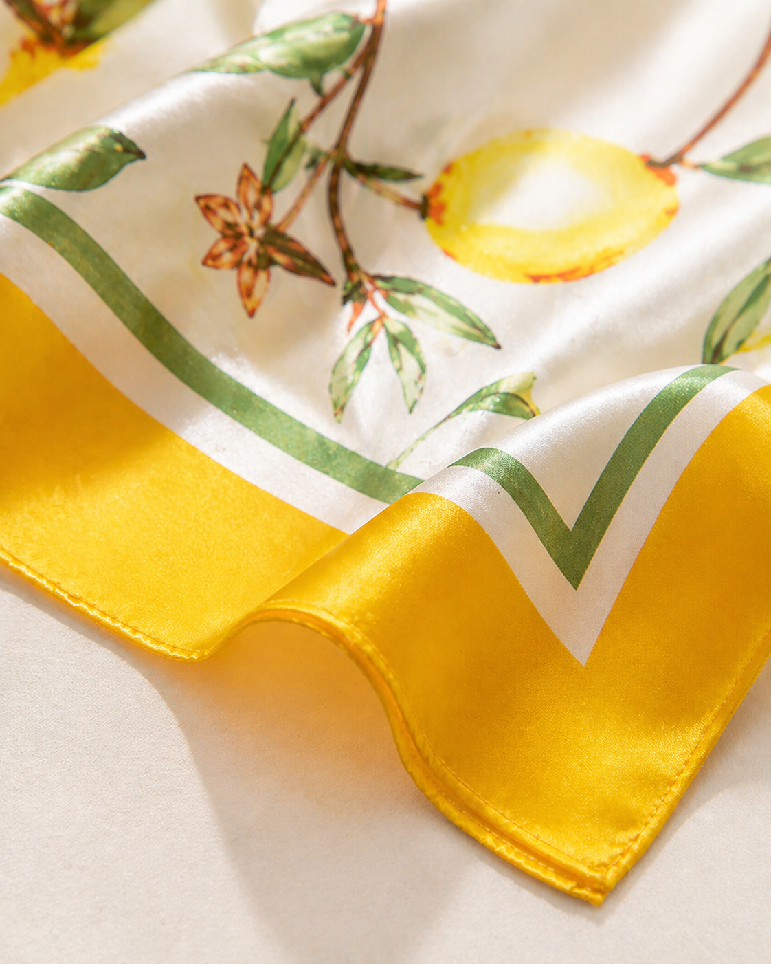 Riviera Silk Scarf — Lemon Blossom